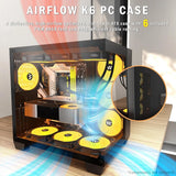 Pc Case Atx 6 Pwm Argb Ventiladores Preinstalados Funda