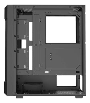 Caja Gabinete Gamer Iceberg Wood Core Argb 6 Ventiladores Negro