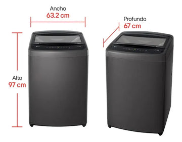 Lavadora Lg 18kg Smart Inverter Turbodrum Gris Wt18dvtb Negro