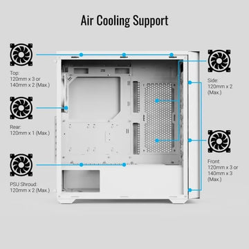 Gabinete Caja Chasis Gamer Aerocool D502a Blanco 4 Ven Argb