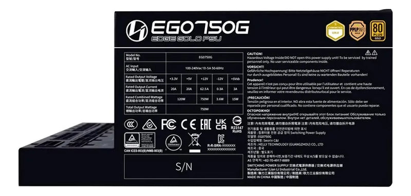 Fuente De Poder Lian Li 750w Atx Edge Gold Black Negro