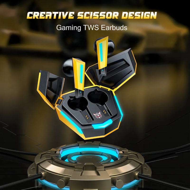 Audífonos Tws In-ear Gamer Inalámbricos Onikuma T32 Amarillo