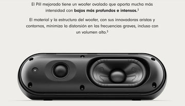 Parlante Bluetooth Beats Pill + Portátil Negro Mate 24 hrs de Autonomía Resistente al Agua Manos Libres