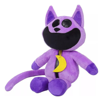 1 Pieza De Peluche De Animal Pequeño Sonriente, Gato Morado Color Catnap