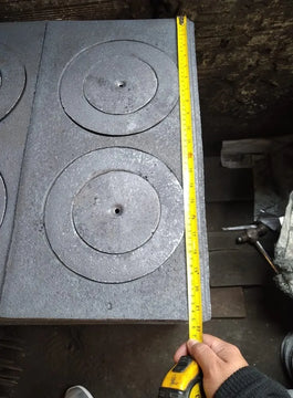 Plancha Para Estufa Leña 2 Puestos Gris Metalico