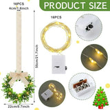 Set De 32 Wreaths Navideños Con Luces Led Y Listón - Zeyune