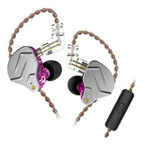 Auriculares in-ear inalámbricos KZ Auriculares con cable ZSN Pro with mic violeta