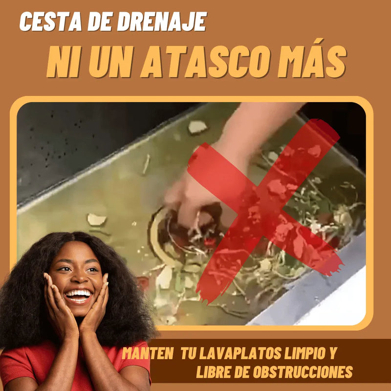 Colador Drenaje Metalico Acero Inoxidable Residuo Alimento Plateado