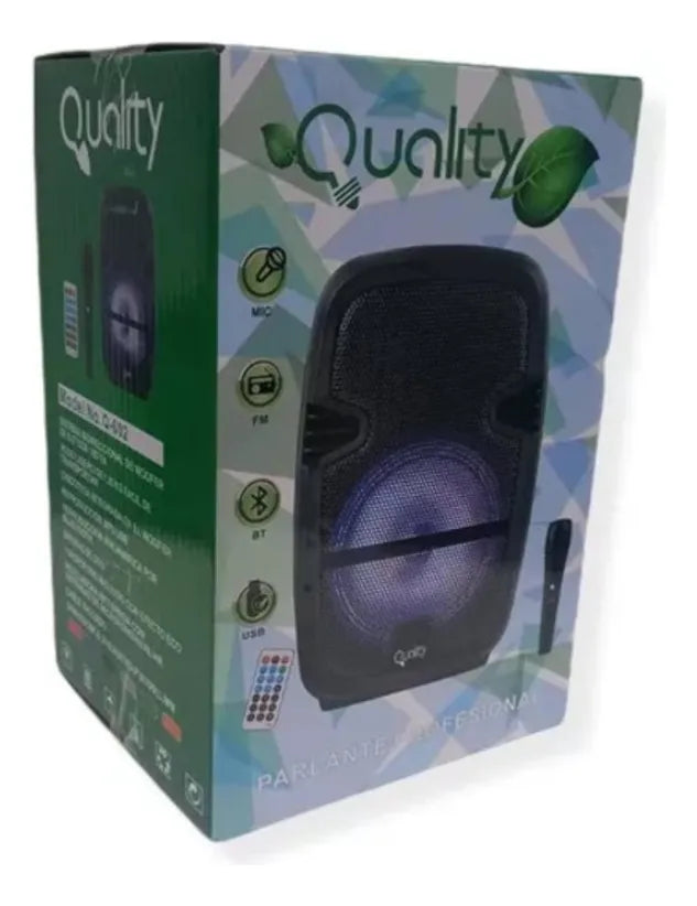 Parlante Cabina De Sonido Profesional Bt + Microfono 6.5' Negro