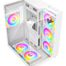 Chasis Gamer Iceberg Crystal Cube S 6 Fans Argb Atx Blanco