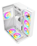 Chasis Gamer Iceberg Crystal Cube S 6 Fans Argb Atx Blanco