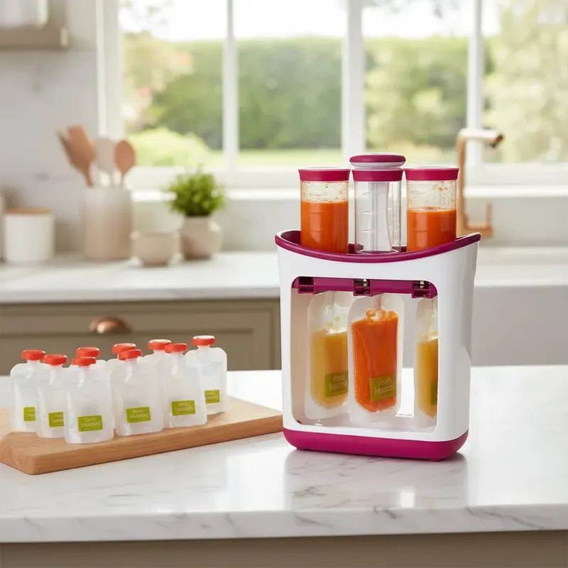 Dispensador Compota Bolsa Estación Papilla Bebe Extractor