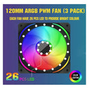 Combo 3 Ventilarores Jazzcooling Argb Ha-120 Gamer