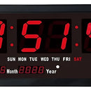 Reloj de pared LED digital grande con temperatura de día, mes y año