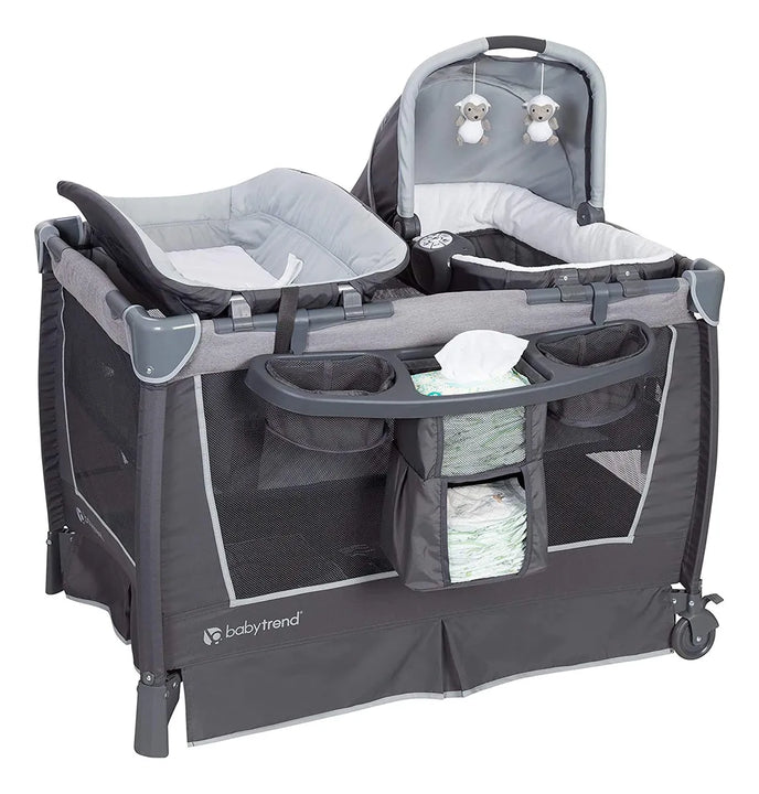 Centro De Cuidado Cuna De Viaje Con Moisés Cambiador Y Luz N