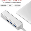 Adaptador De Red Tipo C A Rj45 Ethernet 3.0 + Hub 3.0 4en1