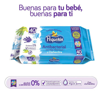 Toallitas Humedas Pequeñin Antibacterial Manos X 40und