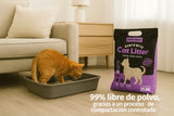 Arena Gatos Premium Control Olor Doble Aroma Talco Bebé 25kg