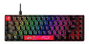 Teclado HyperX Alloy QWERTY HyperX Linear Red inglés US color negro con luz RGB