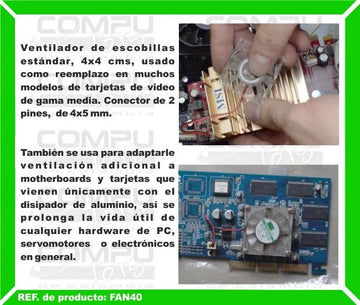 Zfan40 Ventilador Para T De Video 4x4 Cm 12v Computoys