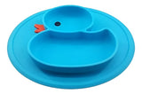 Plato Silicona Antideslizante Para Bebé Hydg-1 Color Azul Pato