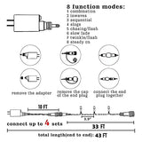 Cadena De Luces Navideñas, 100 Led De 33 Pies De Luces De Ha