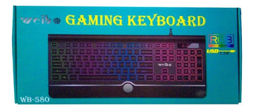 Teclado Weibo QWERTY color negro con luz RGB