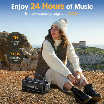 Altavoz Bluetooth W-king Potente Con Batería 24h