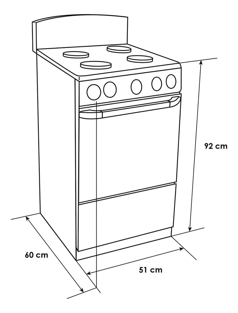 Estufa De Piso Con Horno Abba 4 Pts Gn At 101-3n N Negro