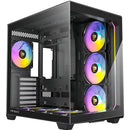 Armario para juegos Antec C5 Argb de vidrio de 4 mm, 7 ventiladores de 120 mm, color negro