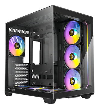 Armario para juegos Antec C5 Argb de vidrio de 4 mm, 7 ventiladores de 120 mm, color negro