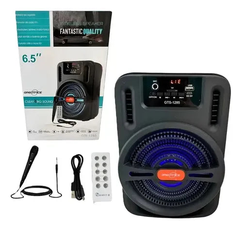 Parlante Cabina Musical Inalámbrico Micrófono Control Sonido