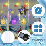 Luces Led Navideñas Vihose: Cortina De Copos De Nieve 23ft