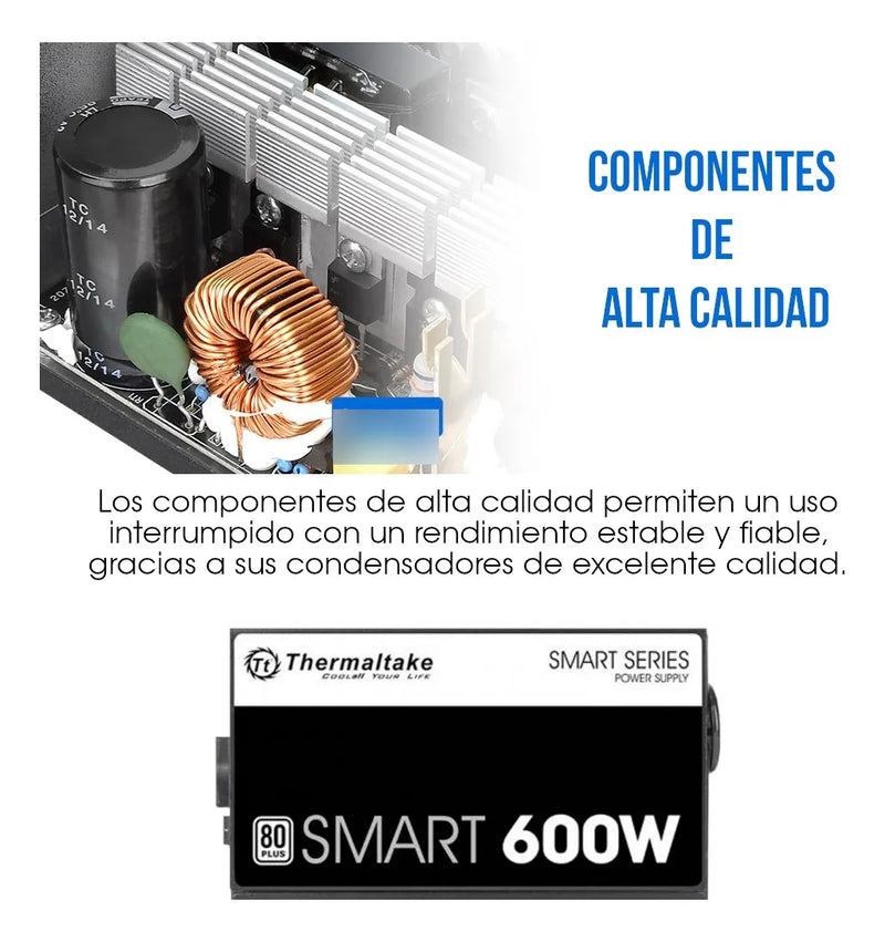 Fuente De Alimentación 600w 80 Plus Real Thermaltake 600 W Negro