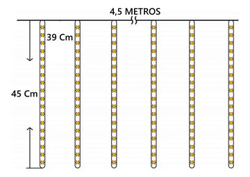 Luces Led Lagrima Meteoro X 8 Decoracion Navidad Calida Amarillo