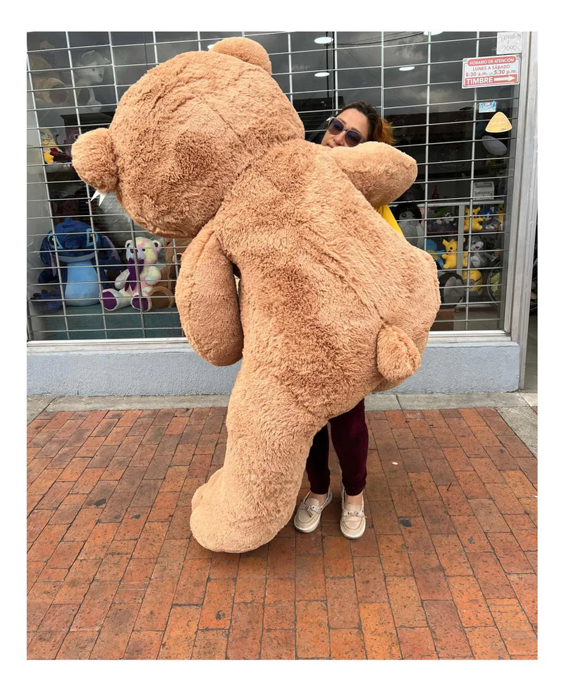 Oso Peluche Gigante 2 Metros Marrón Claro +moño +3 Globos Marrón