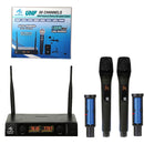 Microno Profesional Inalambrico Doble Uhf Recargable 30ch Color Negro