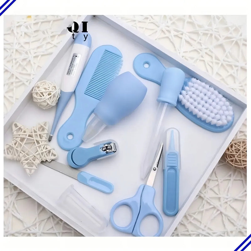Kit de Higiene para Bebé Recién Nacido 10 Piezas Cepillo Peine Termómetro Color Azul