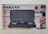 Estufa De Gas Sencilla 3 Boquillas Sk-6003 Sokany 5.5wk Negro