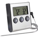 Termómetro Digital Horno Cocina Bbq Sonda Acero Iman Base Plateado