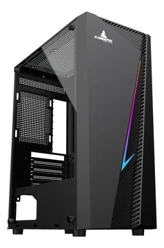 Chasis Gabinete Caja Gamer Iceberg Flux Elite Argb 1 Fan Negro