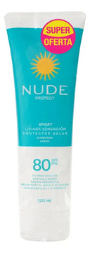 Protector Solar Nude Sport Spf 80 X 2 Unidades (120 Ml C/u)