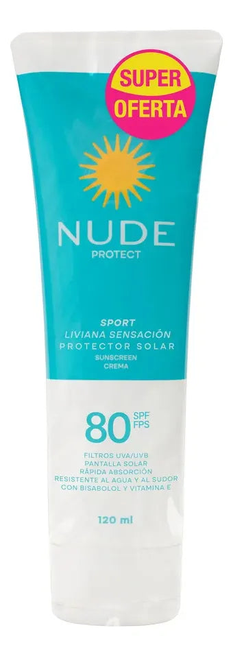 Protector Solar Nude Sport Spf 80 X 2 Unidades (120 Ml C/u)