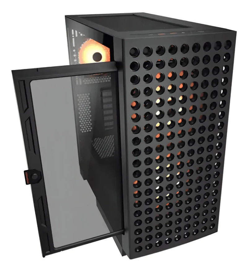 Funda Cougar Air Face Eco Rgb Mid Tower 7 Fans Gamer, color negro