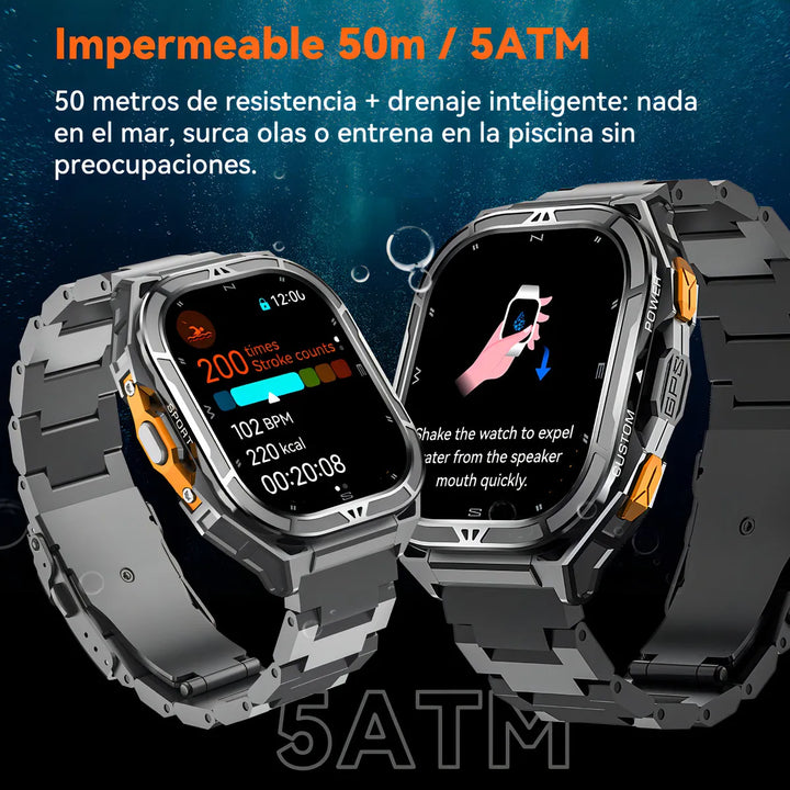 Cubot Smartwatch Reloj Inteligente Gt3 Gps Llamada Impermeable 50m 1.96'' Negro