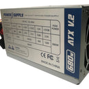 Fuente De Poder Atx 680w V.2 Pc 20-24 Pin Sata Ide Color Plateado 110V