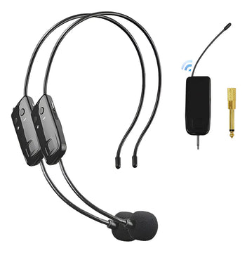 Sistema De Micrófono Inalámbrico 2.4g Portatil /dos Personas Negro