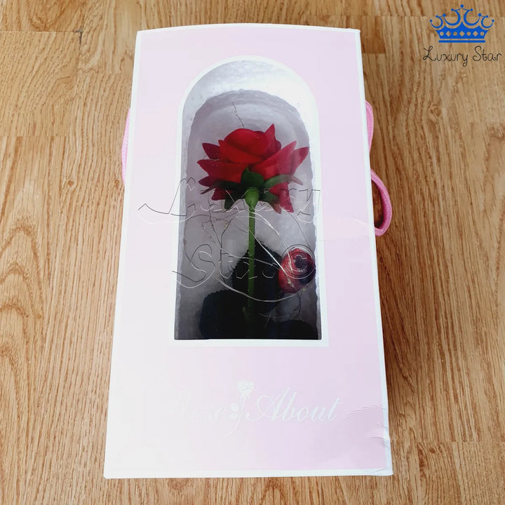 Rosa Eterna Roja Luz Led Alumbra Regalo Detalles Mujer Rojo