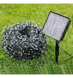 Luz Led Solar Con 200 Bombillos Rgb Decorativa Navideña Negro