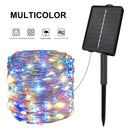 Luces Navideñas Multicolor Con Panel Solar - 21 Metros Azul Claro